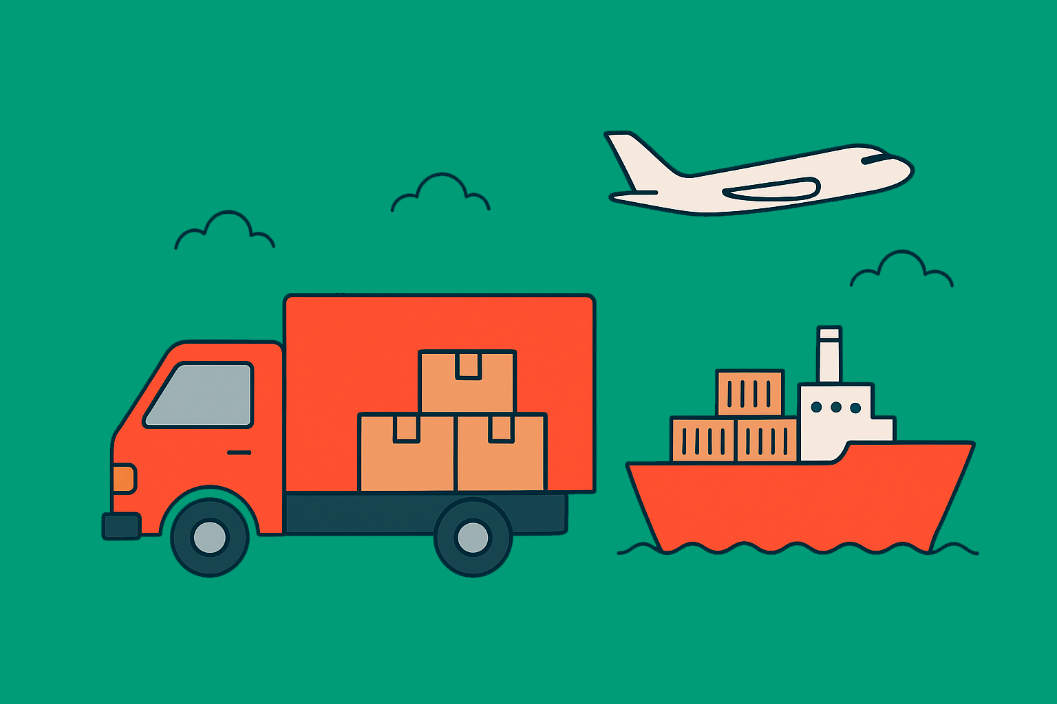 Услуги для международной перевозки товаров и транспортных средств